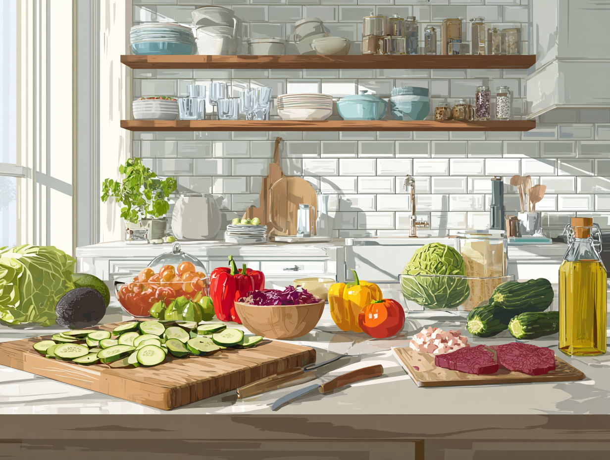 Prepararea meselor sănătoase în bucătărie